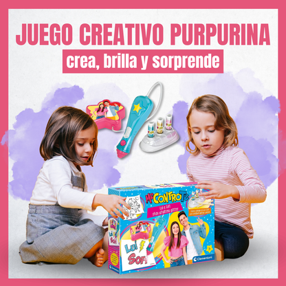 Juego creativo purpurina