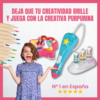 Juego creativo purpurina