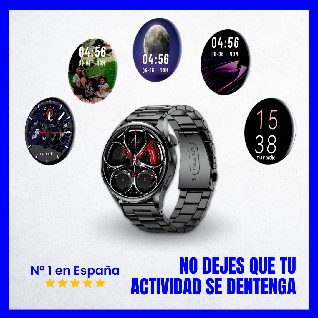 Smartwatch deportivo con correa metalica